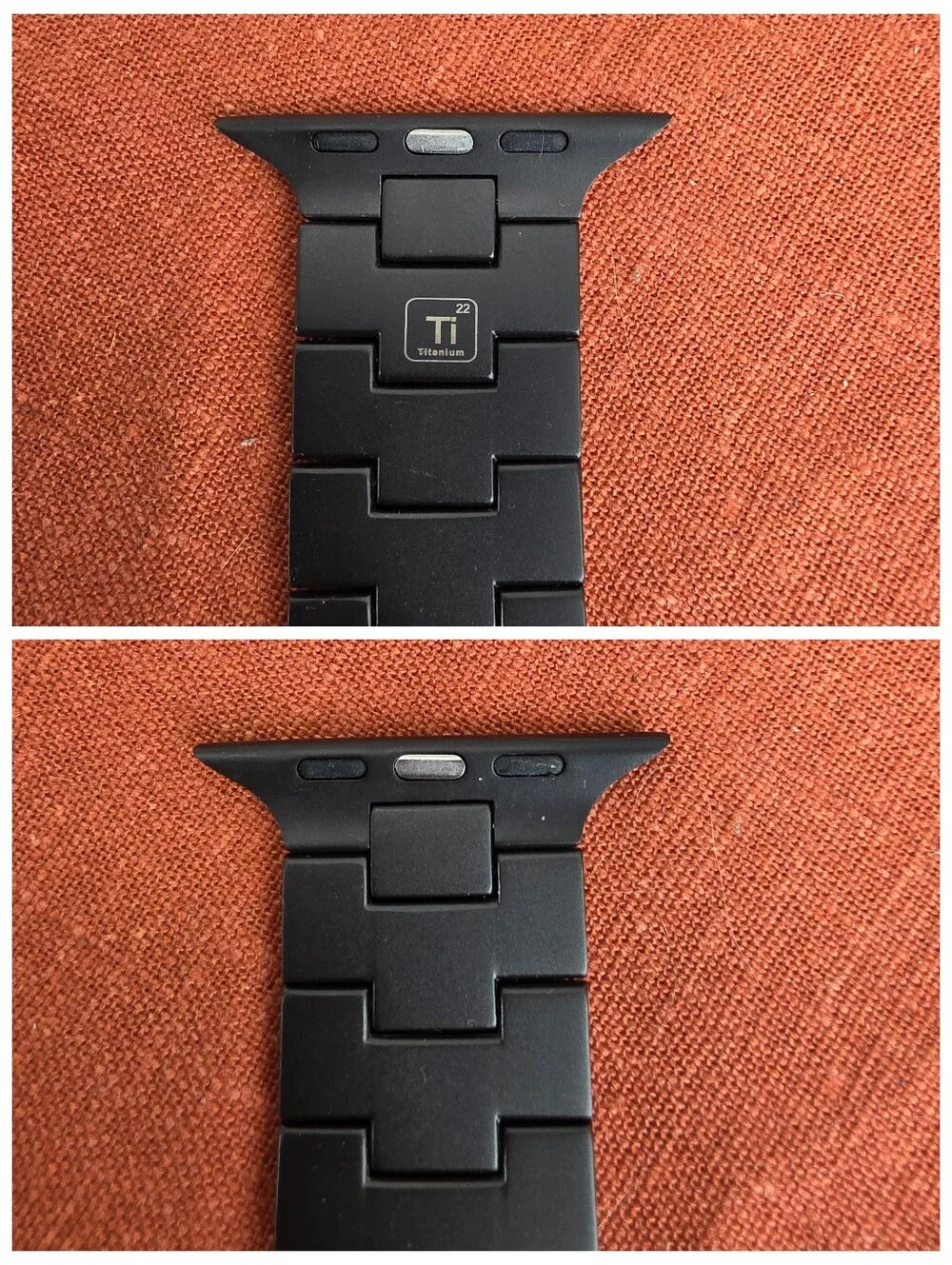 Finestone CRNS03 Titanium Apple Watchband With Butterfly Clasp, Black